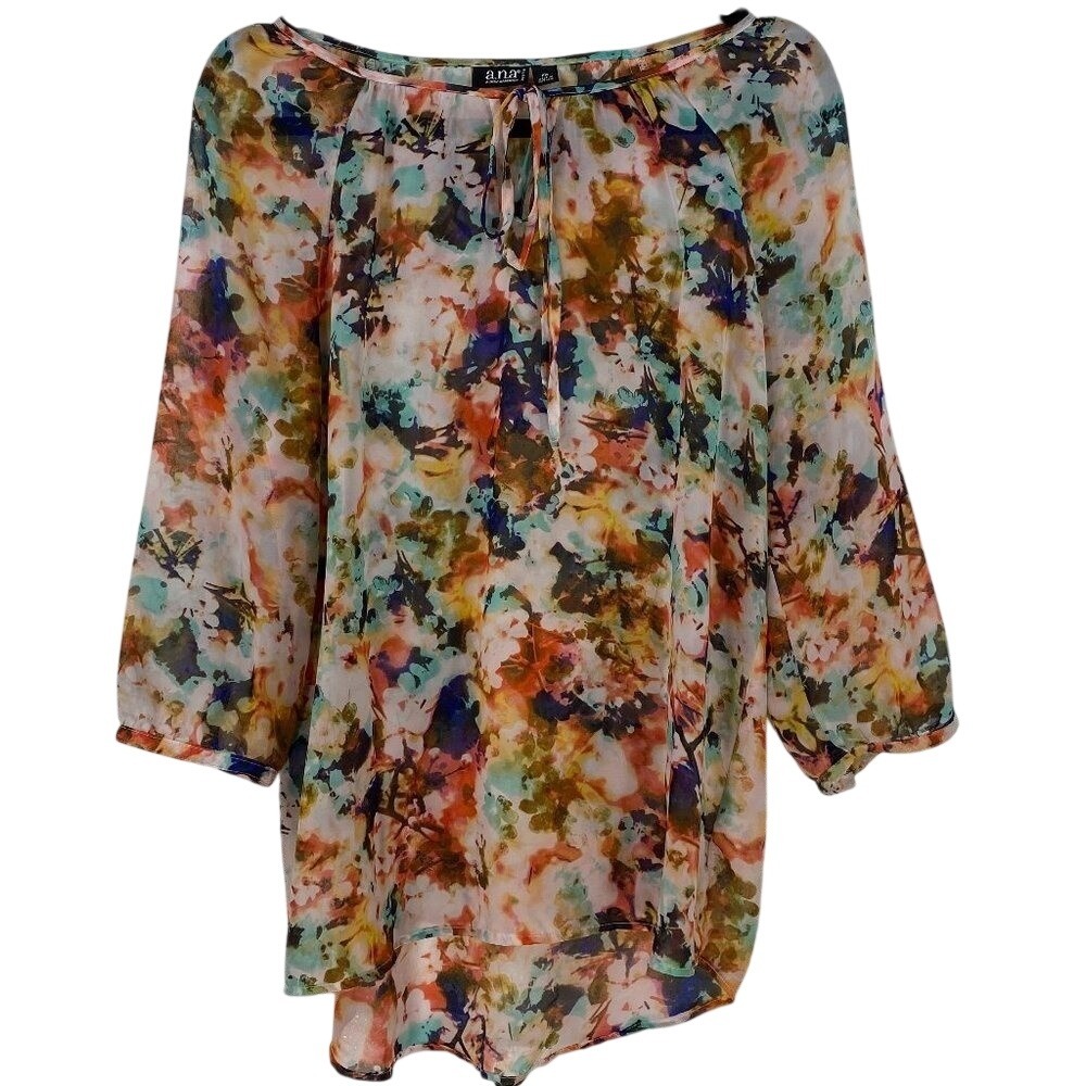 A.N.A FLORAL LONG SLEEVE BLOUSE SHIRT‎